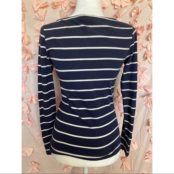 Blue and white stripped long sleeve top - Picture 2 of 2